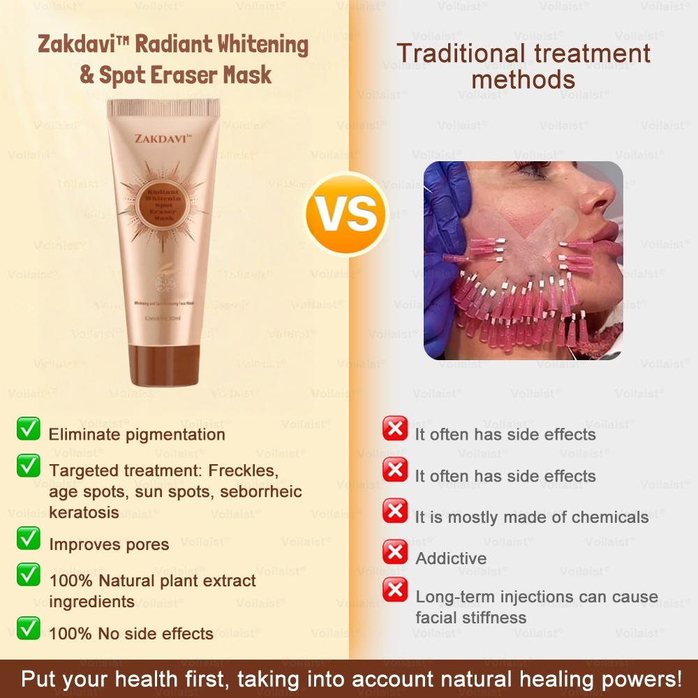 šµļø Zakdavi⢠Radiant Whitening & Spot Eraser MaskāØ| For Face and Body - Formulated with natural ingredients to permanently eliminate age spots, freckles, sun spots, and liver spots.