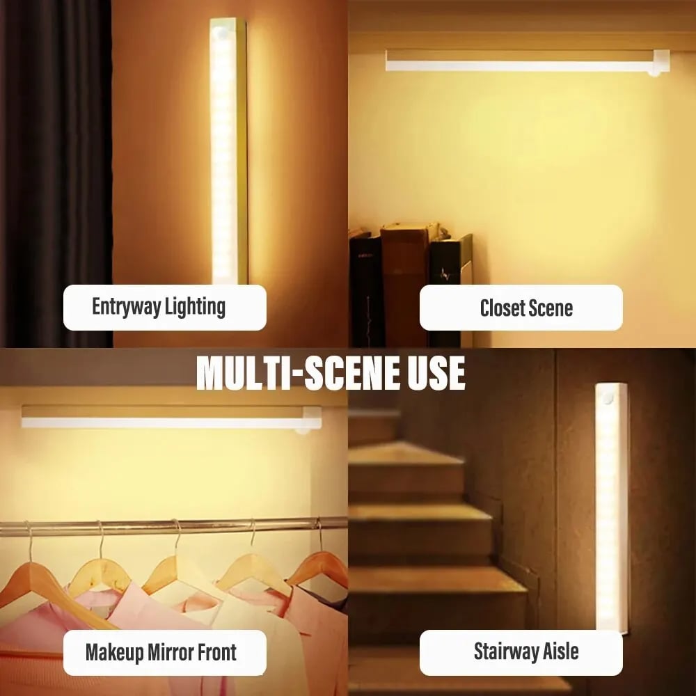๐ก No-Drill Smart Motion Sensor LED Light Bar โ ๐งฒ Magnetic, ๐ USB-C Rechargeable