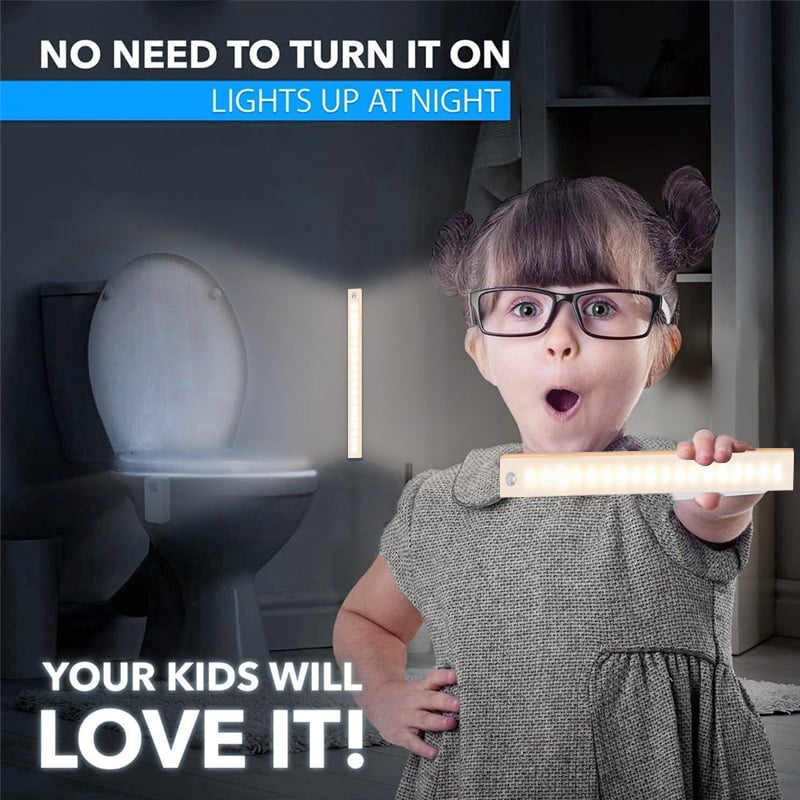 ๐ก No-Drill Smart Motion Sensor LED Light Bar โ ๐งฒ Magnetic, ๐ USB-C Rechargeable