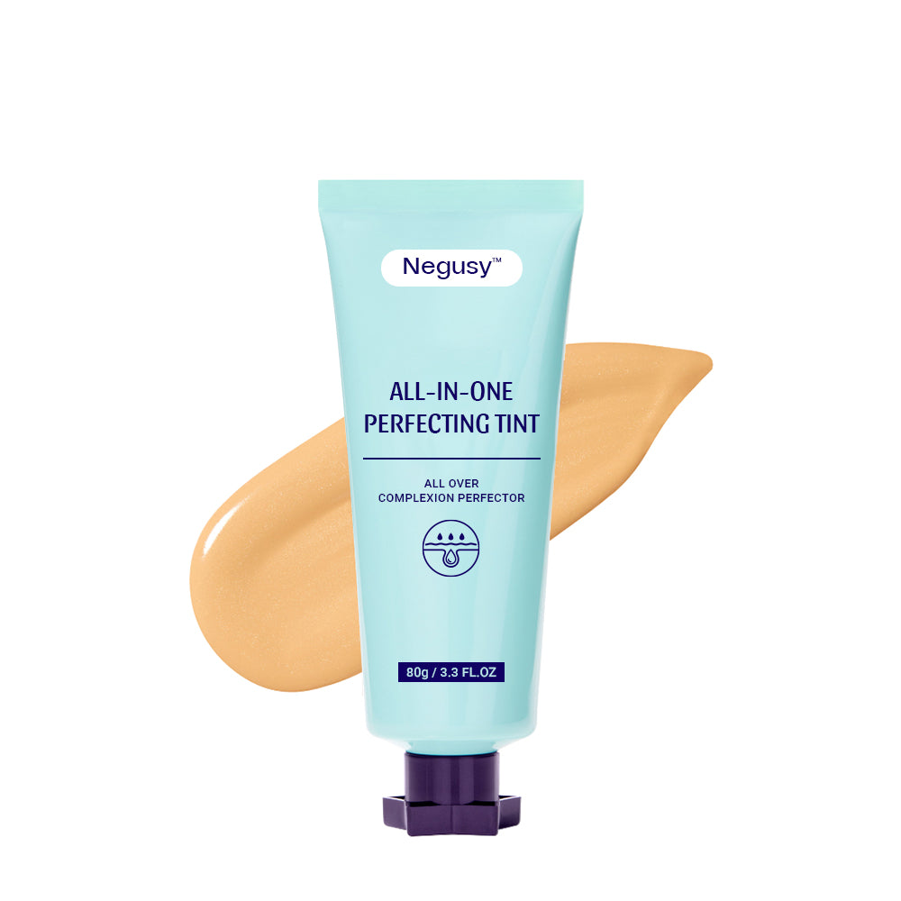 Negusy™ All-in-One Perfecting Tint | Foundation + Concealer + Self-Tanner in One — Your All-Over Complexion in a Single Bottle!