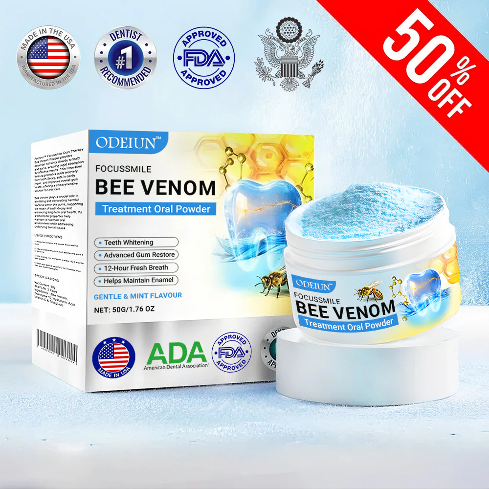 Odeiun™ Bee Venom Gum Repair Powder 🐝 (ADA Approved) 🎁 Flash Sale – Restore Teeth & Gums Now!