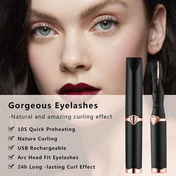 ✨ Electric Eyelash Curler - 8-Second Heat, 3 Temp Settings, Long-Lasting Curls 👁️