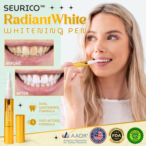 Seurico™ RadiantWhite Whitening Pen — Dual-Peroxide + Xylitol Formula-Brighter Smiles in Days — Anytime, Anywhere