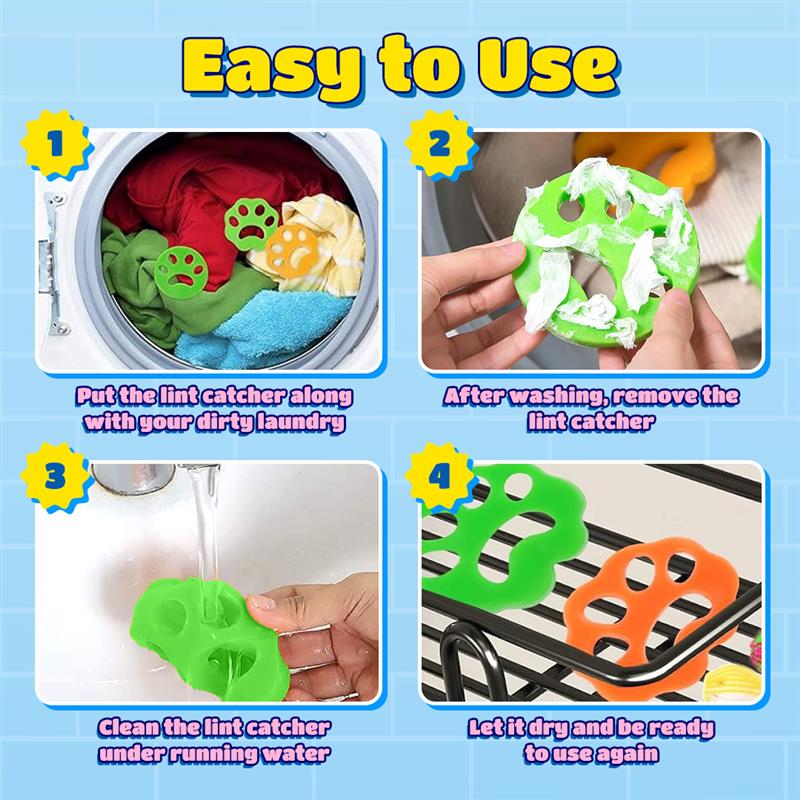š¾ Paw Laundry Lint Set(3 Colors) ā Keep Your Clothes Fresh & Drains Clear!