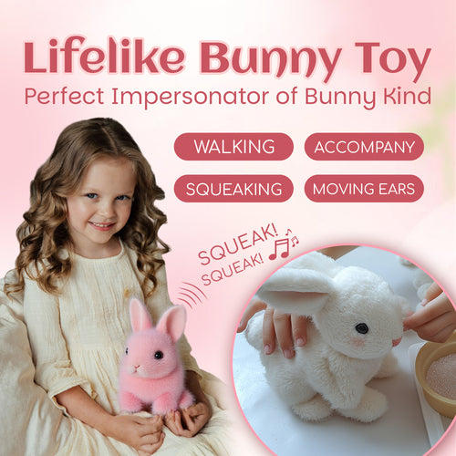 🐇Lifelike Bunny Toy: Hops, Twitches, and Wiggles for Endless Fun & Companionship!