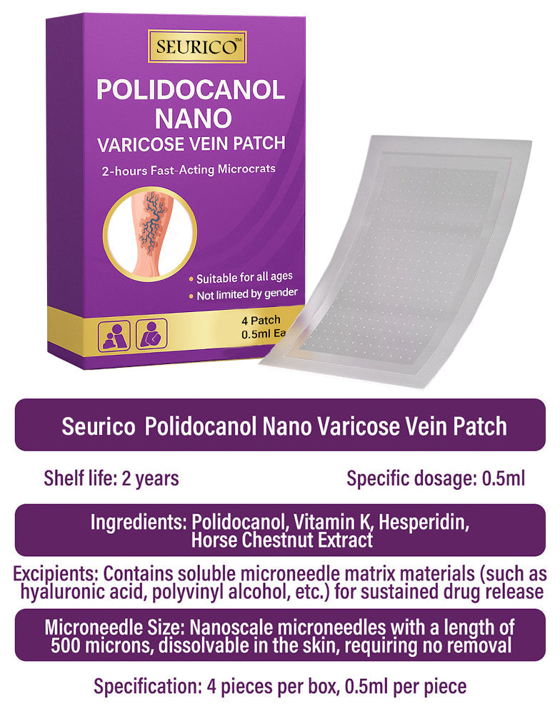 Seurico™ Polidocanol Nano Varicose Vein Relief Patch 👩🏼⚕️ Clinically Recommended by NICE (National Institute for Health and Care Excellence)