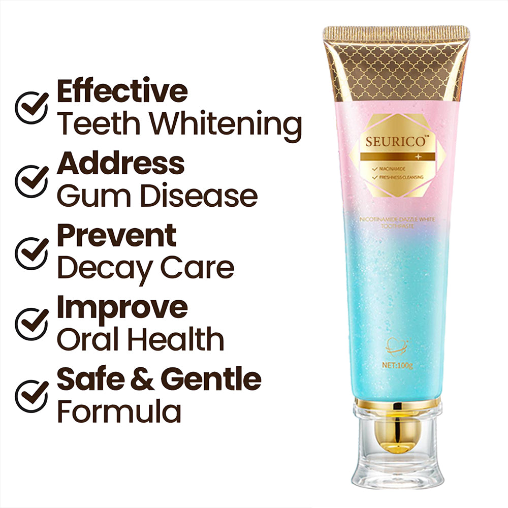 🦷 Seurico™ Niacinamide Whitening Toothpaste - Gentle on Gums, Designed for Sensitive Teeth, Reveals a Radiant, Healthy Smile