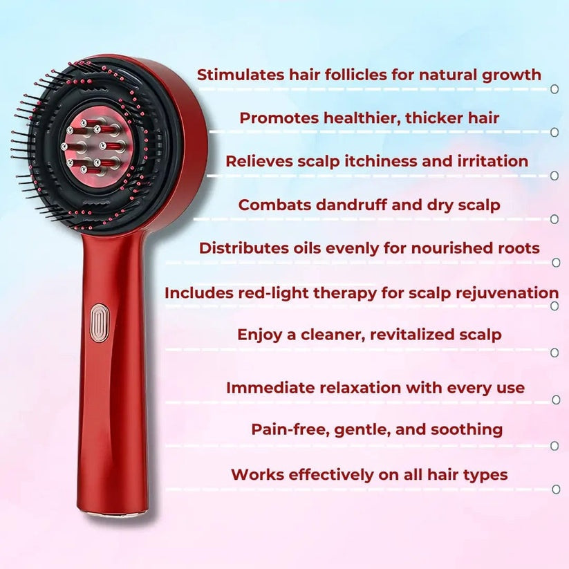 Red Light Therapy Electric Scalp Massager:Stimulate Hair Growth, Soothe Your Scalp, and Enjoy a Spa-Like Relaxation Experience!