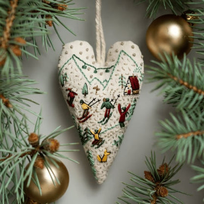 💖DIY Heart Shaped Hand Embroidered Christmas Ornament/Ornament Kit