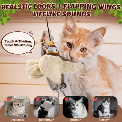 🔥Last Day 40% OFF - 🐾Interactive Chirping Bird Pet Toy