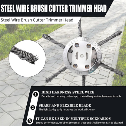🌿 6-inch Steel Wire Brush Cutter Trimmer Head - 49% OFF! 💥 Durable & Efficient Weed Removal Tool for Lawn Care
