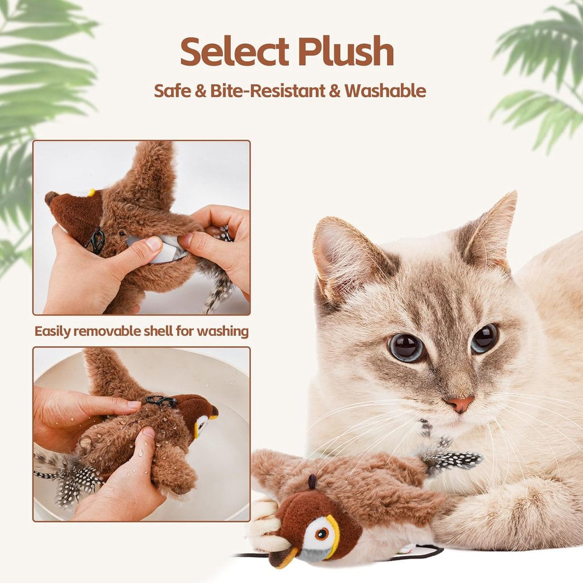 🔥Last Day 40% OFF - 🐾Interactive Chirping Bird Pet Toy