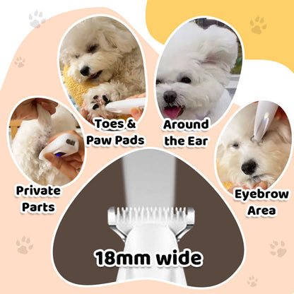 Silent & Waterproof Rechargeable Pet Shaver with LED Light