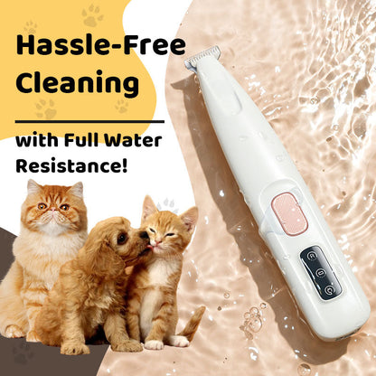 Silent & Waterproof Rechargeable Pet Shaver with LED Light