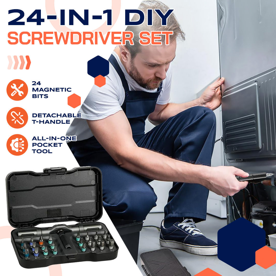 🔥 24-in-1 Magnetic Ratchet Screwdriver Set – Compact, Portable & Versatile