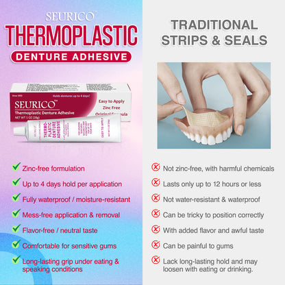 ⏰[Official Brand Store 24-Hours Promotion Buy 1 Get 2 Free] Seurico™ Thermoplastic Denture Adhesive