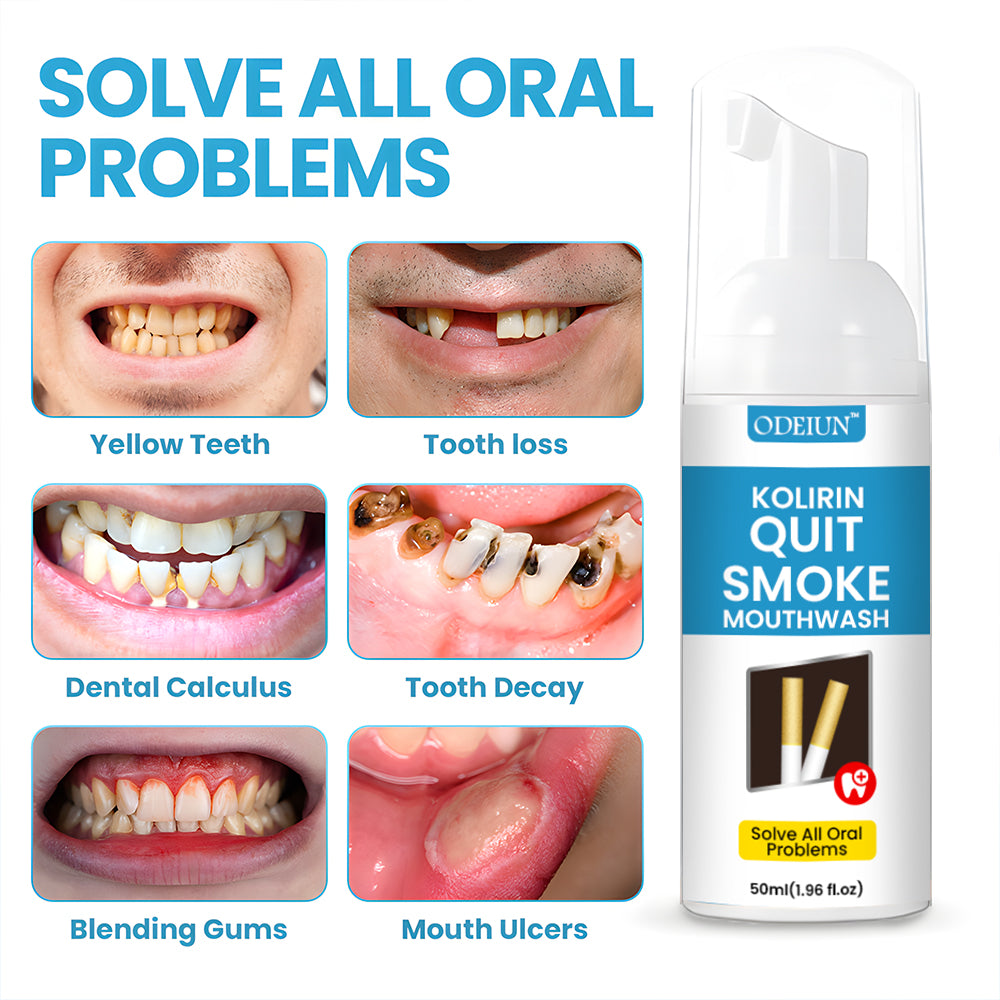 🎉 2025 Limited 70% OFF ️🔥 Odeiun™ Kolirin QuitSmoke Mouthwash - Solve All Oral Problems