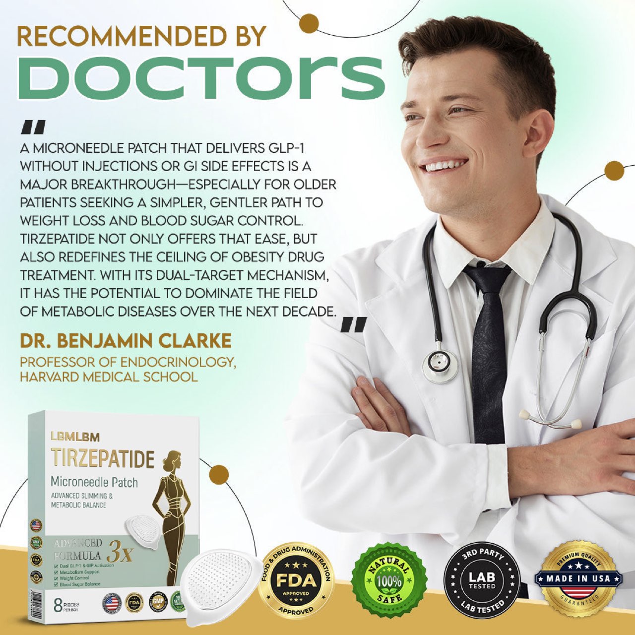 LBMLBM™ NIDDK-Tirzepatide Slimming NANO MICRONEEDLE PATCH （Zero Pain, 24/7 Release | Lose 20lbs FAST | 90% Sugar Drop | ）