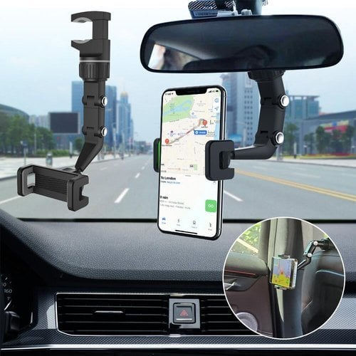 π₯ Hot Sale - 48% OFFπ₯Putcom 360Β° Car Rearview Mirror Mount Stand Holder for Cell Phone